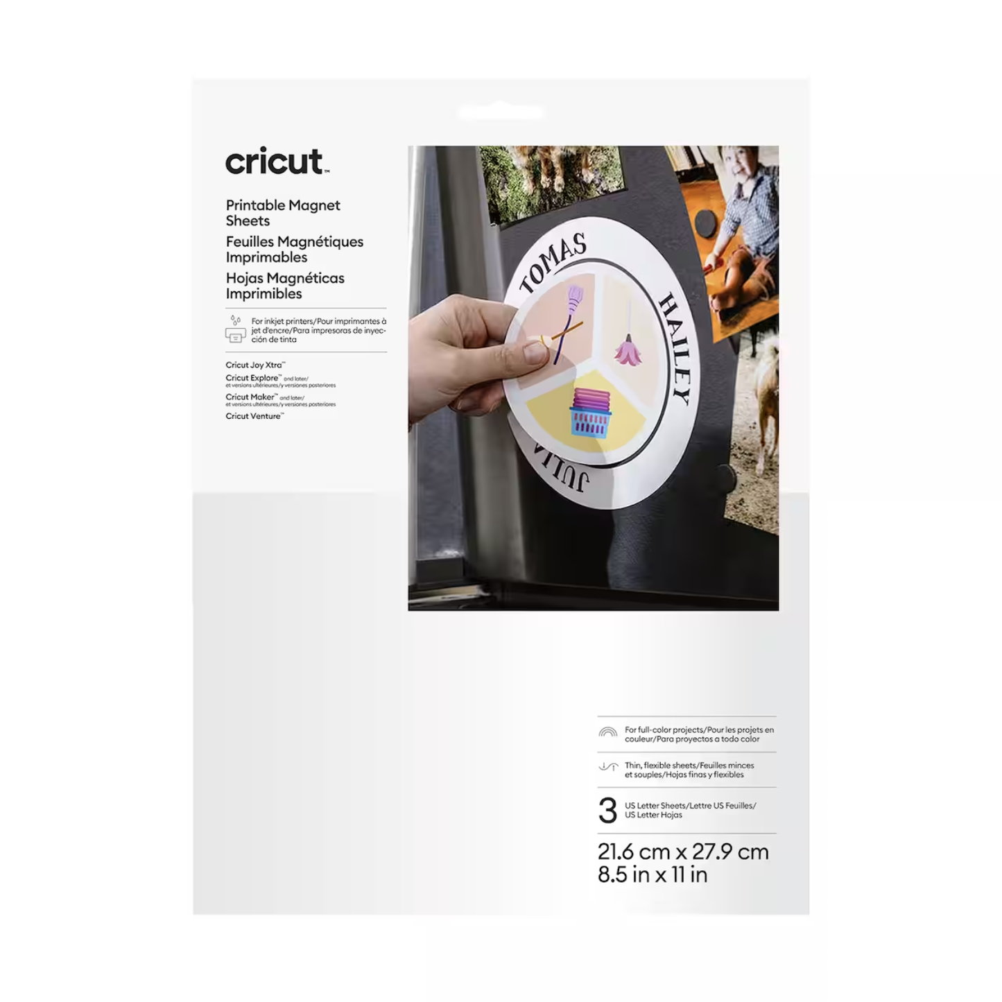 Cricut® 8.5" x 11" White Printable Magnet Sheets, 3ct.
