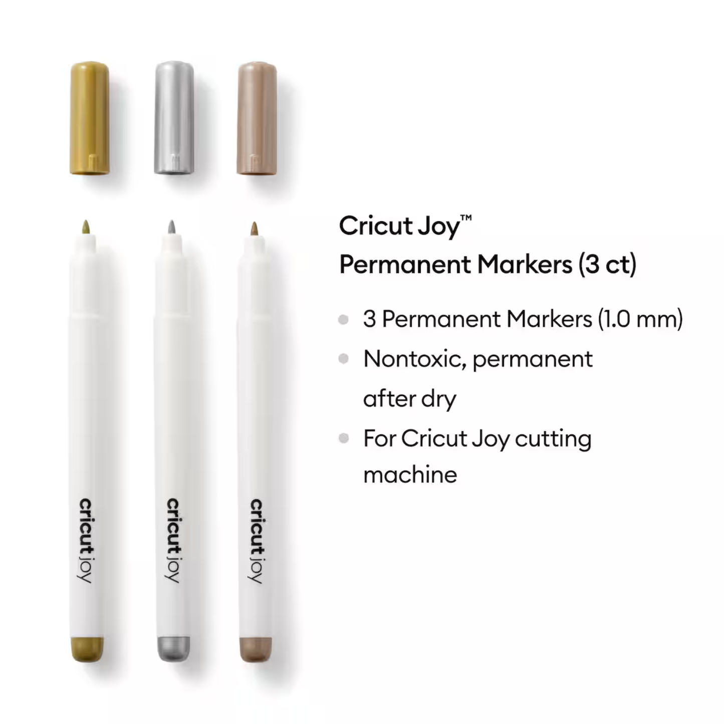 Cricut Joy™ 1.0mm Permanent Metallic Markers, 3ct.