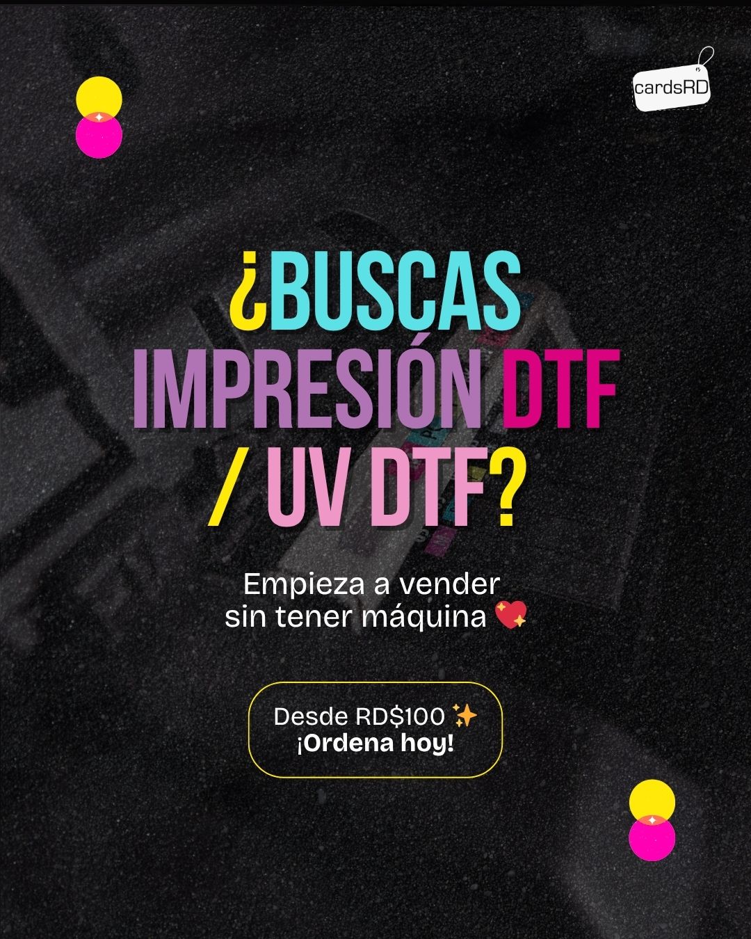 Impresión personalizada DTF / UV DTF (Sube tu diseño).
