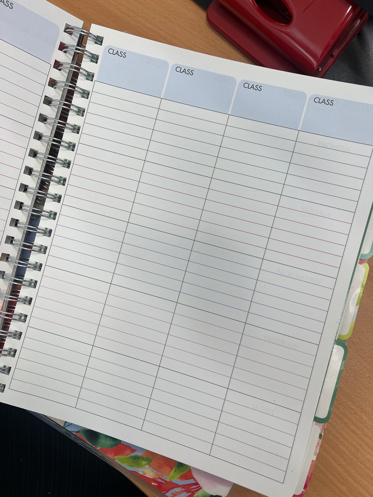 Teacher Floral Planner