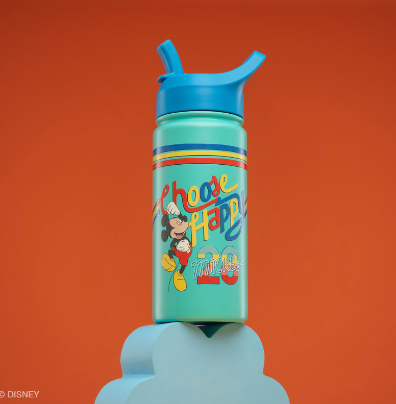 JoyJolt Botellas de Agua para Niños – Mickey Mouse & Minnie Mouse – Pack 2 (16 oz / 473 mL)