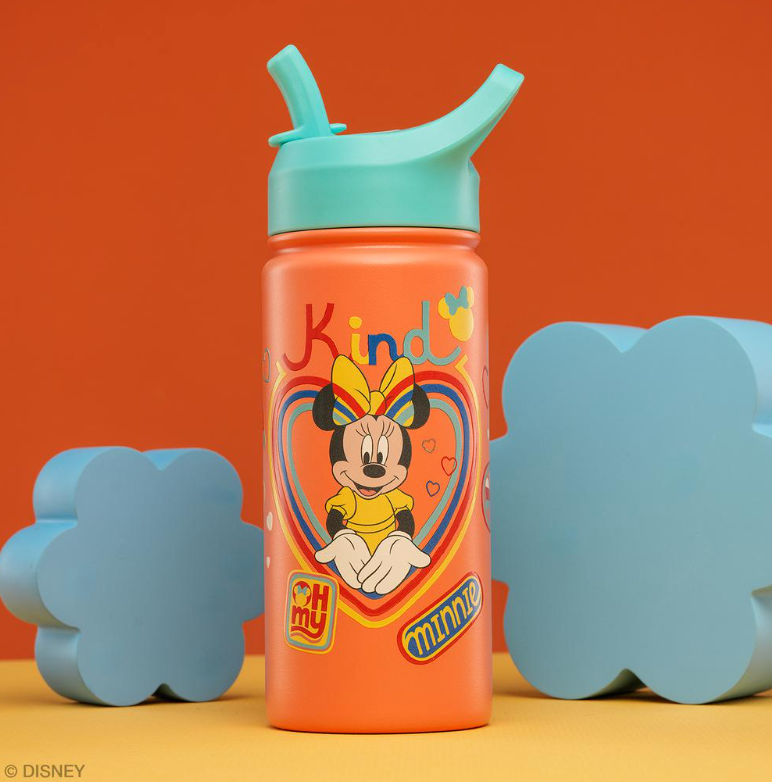 JoyJolt Botellas de Agua para Niños – Mickey Mouse & Minnie Mouse – Pack 2 (16 oz / 473 mL)
