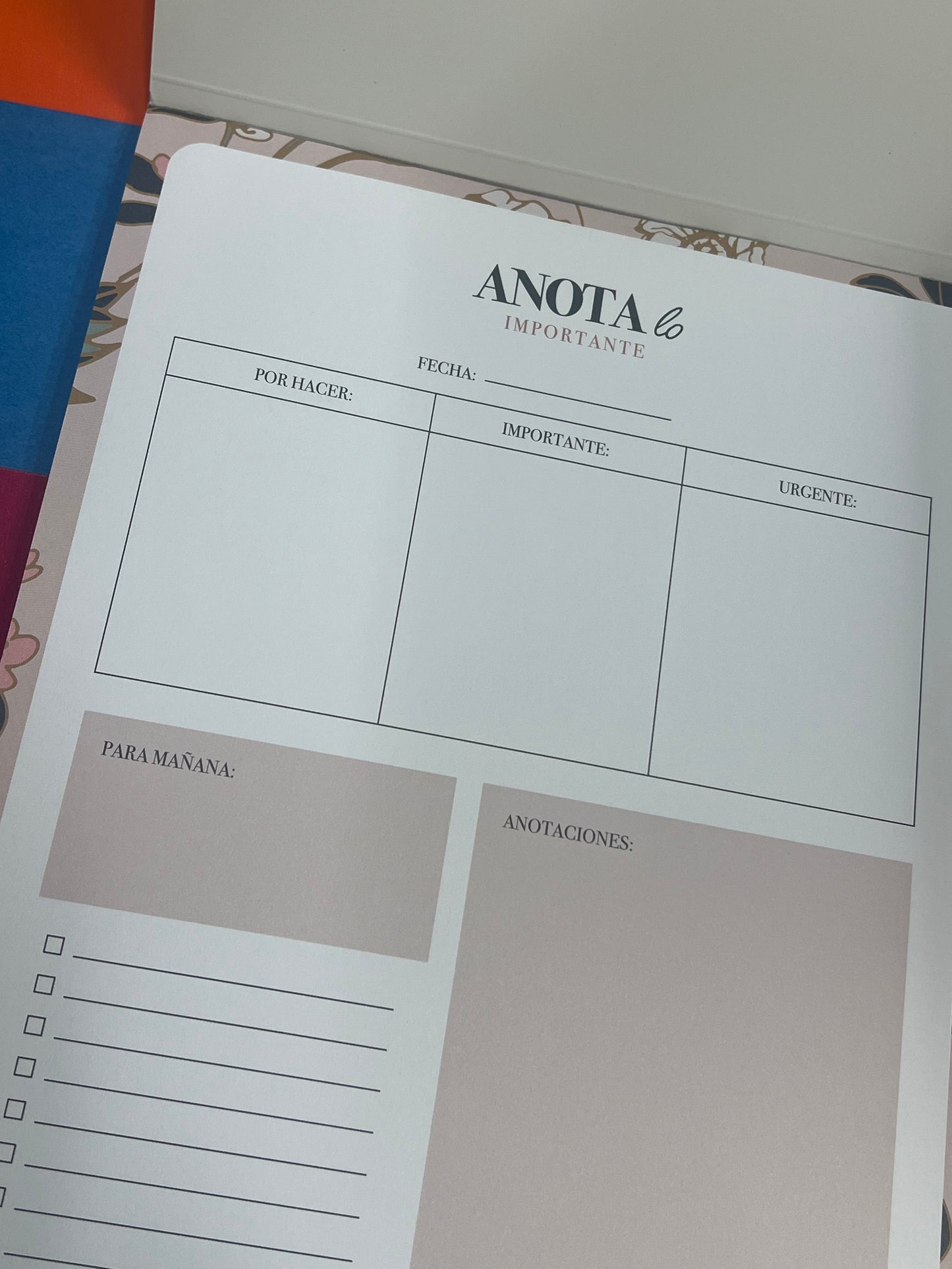 Anota lo importante - Daily Pad