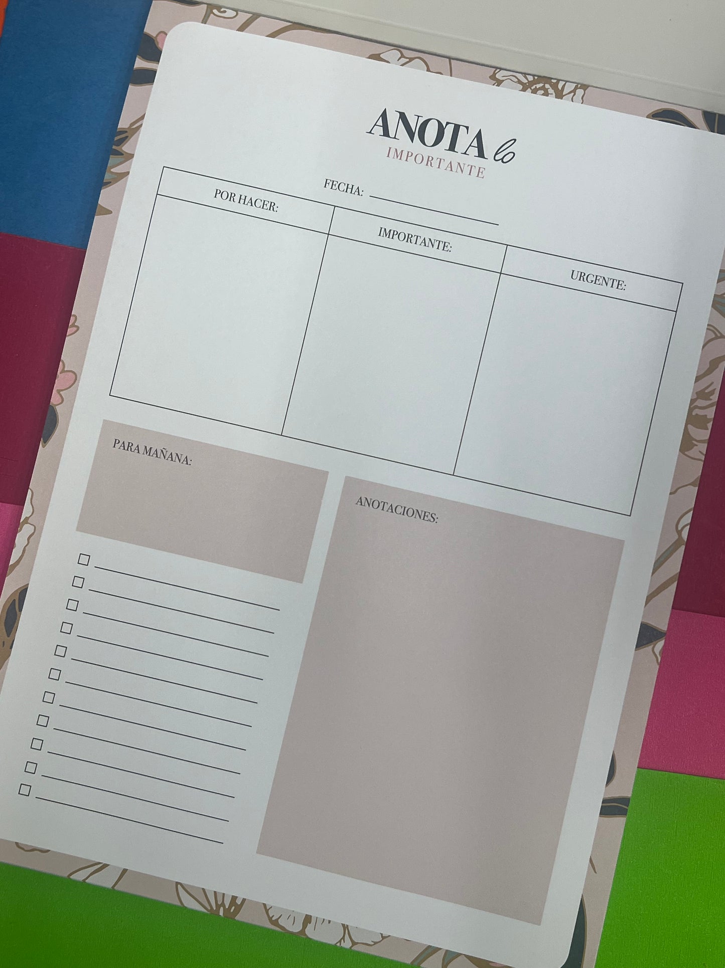 Anota lo importante - Daily Pad