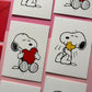 Snoopy Lovers – Set de 6 Tarjetas con Sobre y Borra