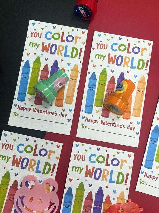 You Color My World - Stamps or Booksmarks.