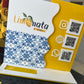 Portatarjetas de presentación ondulado con código QR.