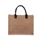 Dark Leather Jute Bag