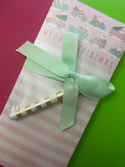 Notepad + Lapicero, Merry Christmas Pink